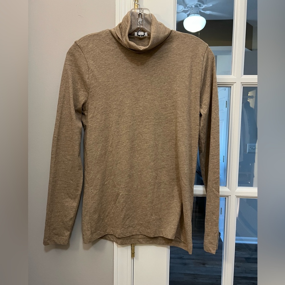 J. Crew Women's Tan Turtleneck Top very soft! Size S